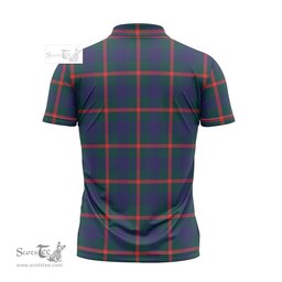 ScotsTee Shop Scottish Agnew Modern Clan Tartan Zipper Polo Shirt