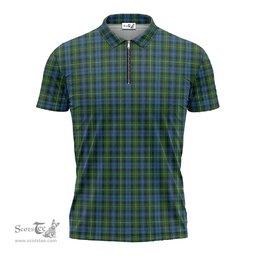 ScotsTee Shop Scottish Campbell of Argyll #02 Clan Tartan Zipper Polo Shirt