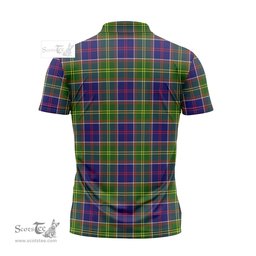 ScotsTee Shop Scottish Dalrymple Clan Tartan Zipper Polo Shirt