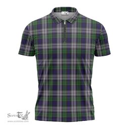 ScotsTee Shop Scottish Colquhoun Dress Clan Tartan Zipper Polo Shirt
