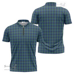 ScotsTee Shop Scottish Falconer Clan Tartan Zipper Polo Shirt