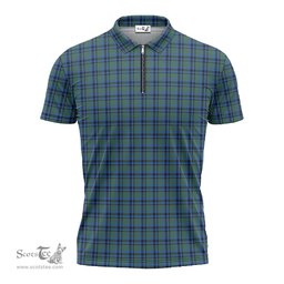 ScotsTee Shop Scottish Falconer Clan Tartan Zipper Polo Shirt