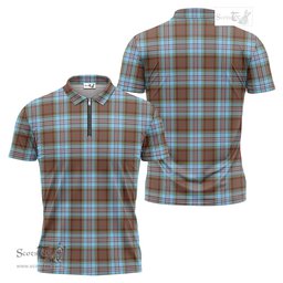 ScotsTee Shop Scottish Anderson Ancient Clan Tartan Zipper Polo Shirt