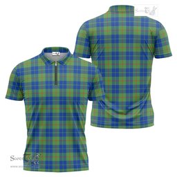 ScotsTee Shop Scottish Barclay Hunting Ancient Clan Tartan Zipper Polo Shirt