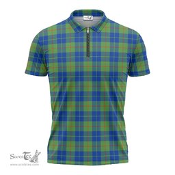 ScotsTee Shop Scottish Barclay Hunting Ancient Clan Tartan Zipper Polo Shirt