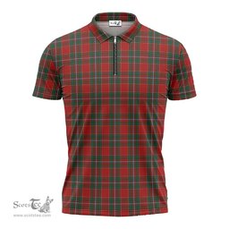 ScotsTee Shop Scottish Drummond Ancient Clan Tartan Zipper Polo Shirt