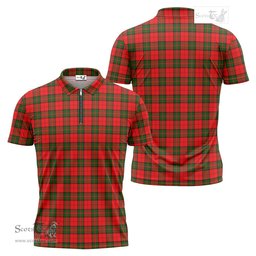ScotsTee Shop Scottish Dunbar Modern Clan Tartan Zipper Polo Shirt