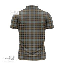 ScotsTee Shop Scottish Farquharson Weathered Clan Tartan Zipper Polo Shirt