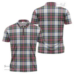 ScotsTee Shop Scottish Dennistoun Clan Tartan Zipper Polo Shirt