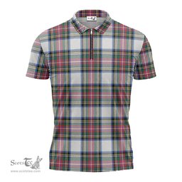 ScotsTee Shop Scottish Dennistoun Clan Tartan Zipper Polo Shirt