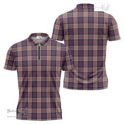 ScotsTee Shop Scottish Carnegie Clan Tartan Zipper Polo Shirt