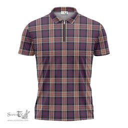 ScotsTee Shop Scottish Carnegie Clan Tartan Zipper Polo Shirt