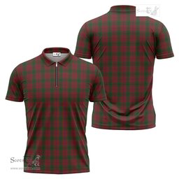 ScotsTee Shop Scottish Denny Hunting Clan Tartan Zipper Polo Shirt