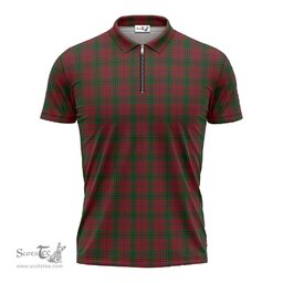ScotsTee Shop Scottish Denny Hunting Clan Tartan Zipper Polo Shirt