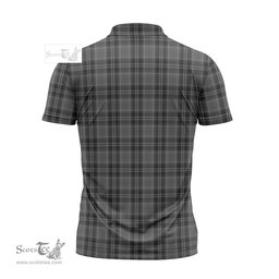ScotsTee Shop Scottish Drummond Grey Clan Tartan Zipper Polo Shirt
