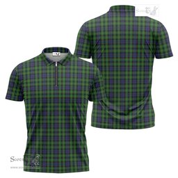 ScotsTee Shop Scottish Campbell of Breadalbane Clan Tartan Zipper Polo Shirt