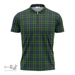 ScotsTee Shop Scottish Campbell of Breadalbane Clan Tartan Zipper Polo Shirt