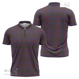 ScotsTee Shop Scottish Cumming Clan Tartan Zipper Polo Shirt