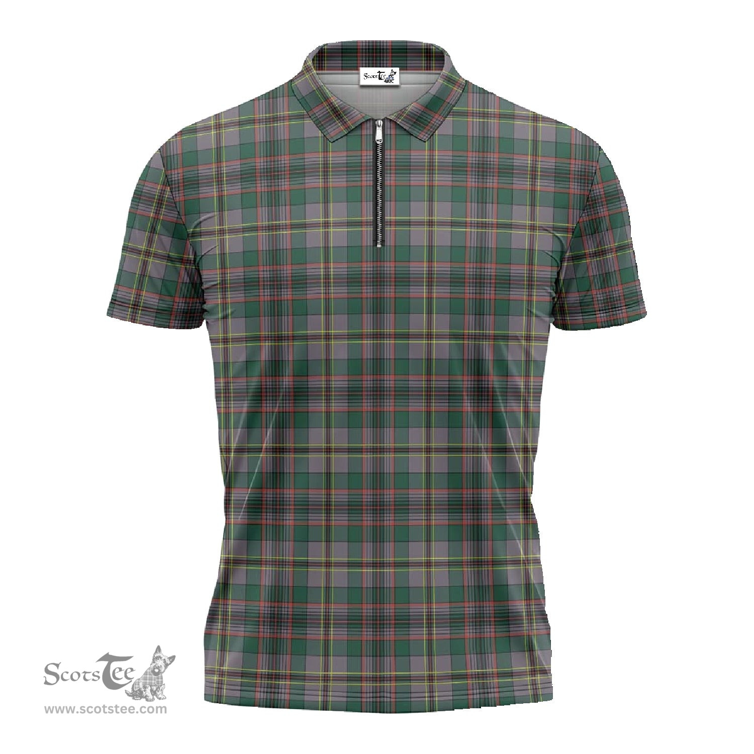 ScotsTee Shop Scottish Craig Ancient Clan Tartan Zipper Polo Shirt