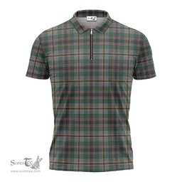 ScotsTee Shop Scottish Craig Ancient Clan Tartan Zipper Polo Shirt