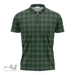 ScotsTee Shop Scottish Donachie of Brockloch Hunting Clan Tartan Zipper Polo Shirt