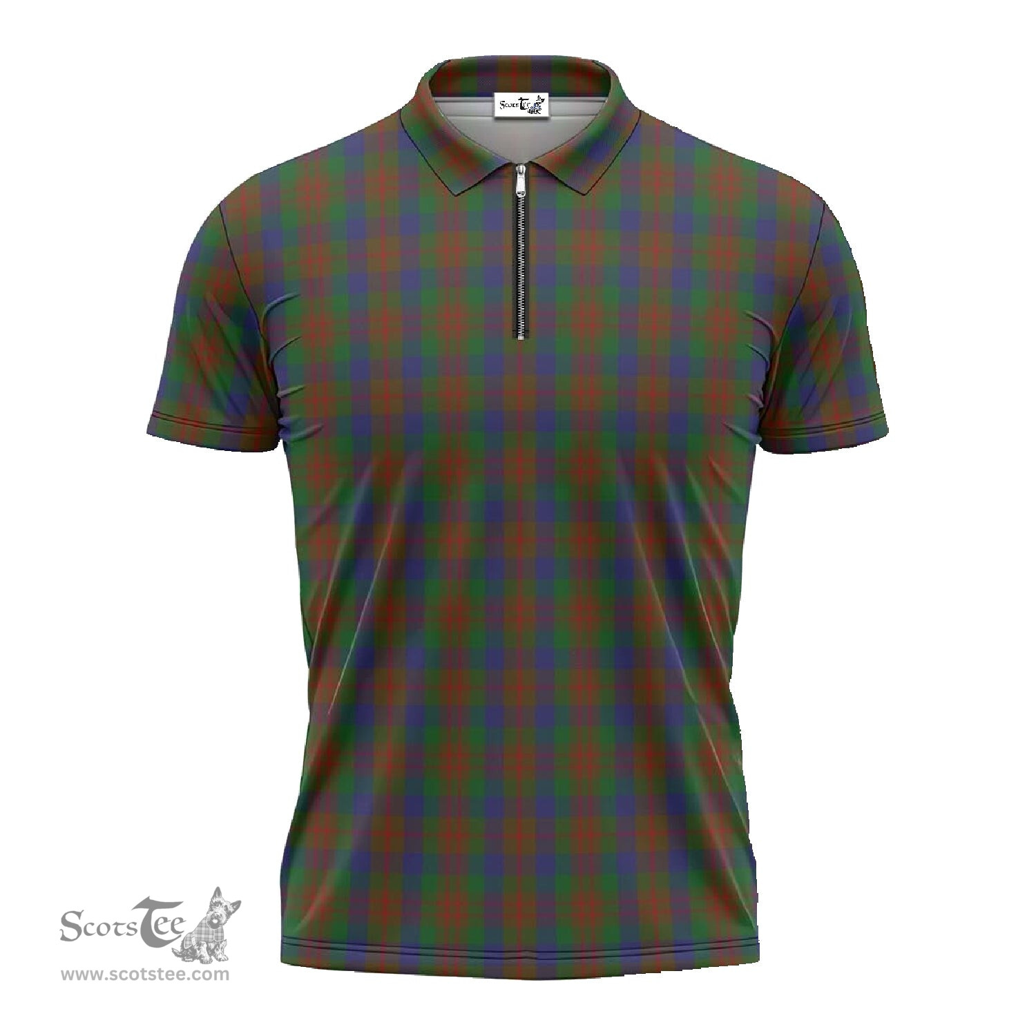 ScotsTee Shop Scottish Dorward Dogwood Clan Tartan Zipper Polo Shirt