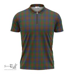 ScotsTee Shop Scottish Dorward Dogwood Clan Tartan Zipper Polo Shirt