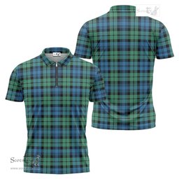 ScotsTee Shop Scottish Campbell Ancient #01 Clan Tartan Zipper Polo Shirt