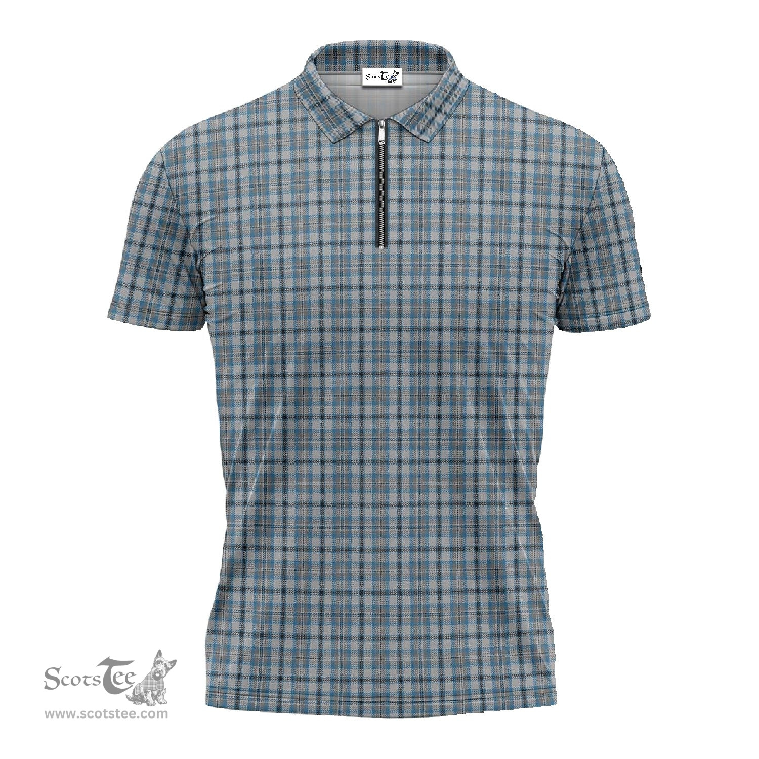 ScotsTee Shop Scottish Conquergood Clan Tartan Zipper Polo Shirt