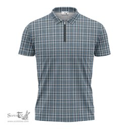 ScotsTee Shop Scottish Conquergood Clan Tartan Zipper Polo Shirt
