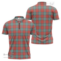 ScotsTee Shop Scottish Dunbar Ancient Clan Tartan Zipper Polo Shirt