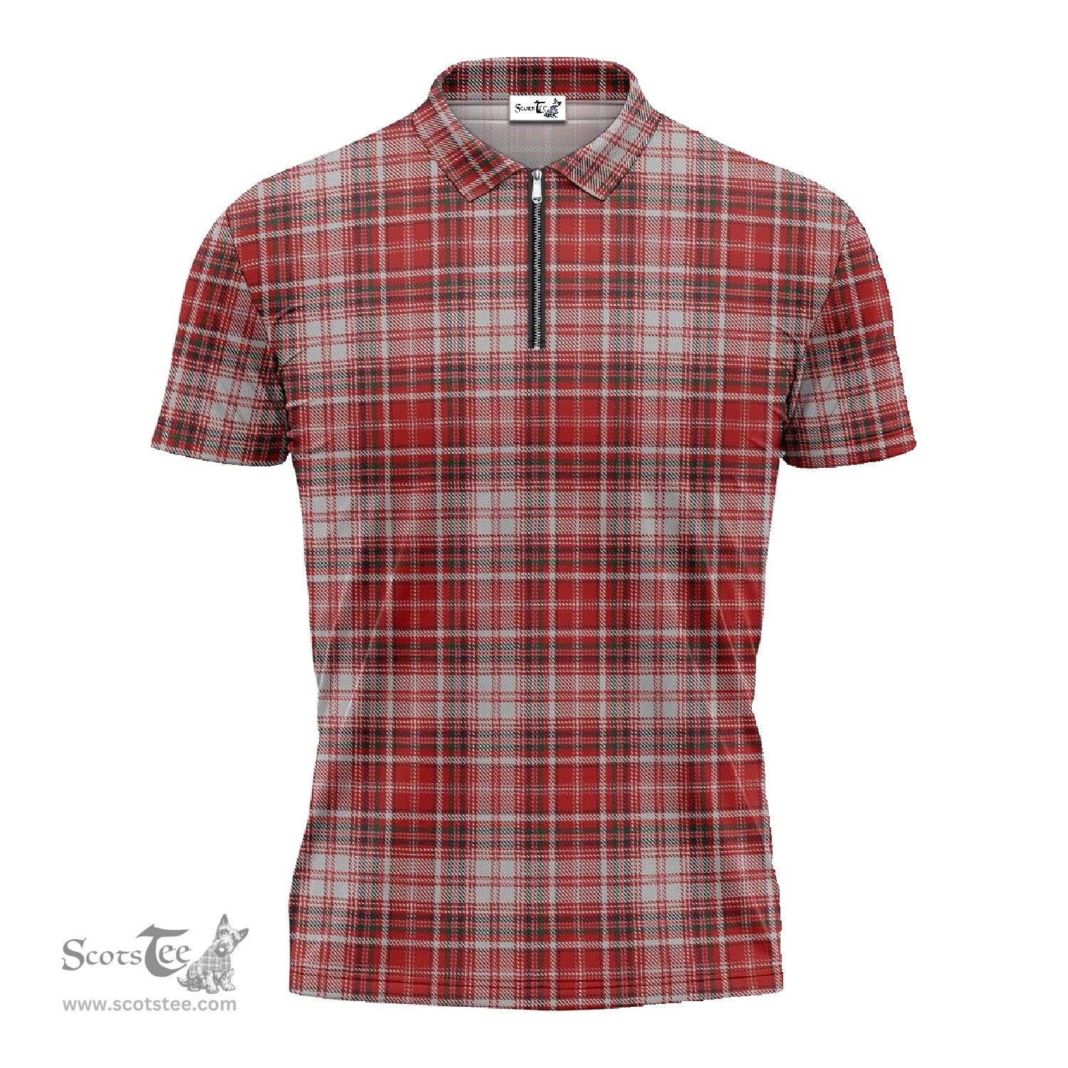ScotsTee Shop Scottish MacDougall Dress Clan Tartan Zipper Polo Shirt