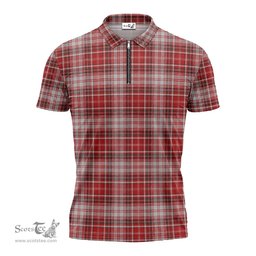 ScotsTee Shop Scottish MacDougall Dress Clan Tartan Zipper Polo Shirt
