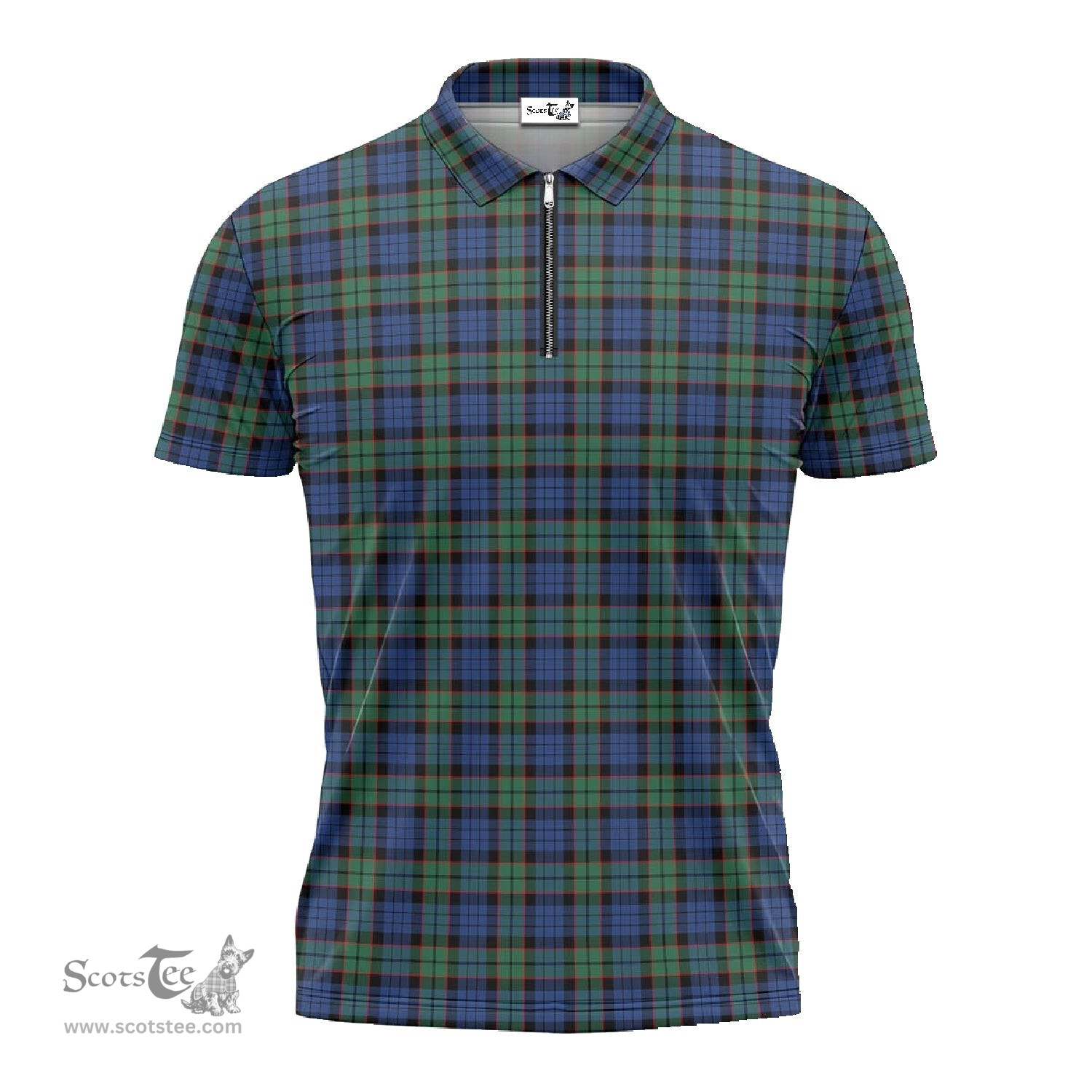 ScotsTee Shop Scottish Fletcher Ancient Clan Tartan Zipper Polo Shirt