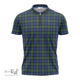 ScotsTee Shop Scottish Fletcher Ancient Clan Tartan Zipper Polo Shirt