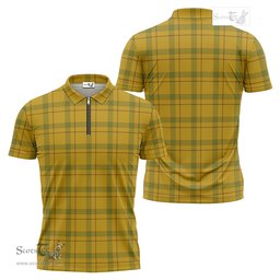 ScotsTee Shop Scottish Houston Clan Tartan Zipper Polo Shirt