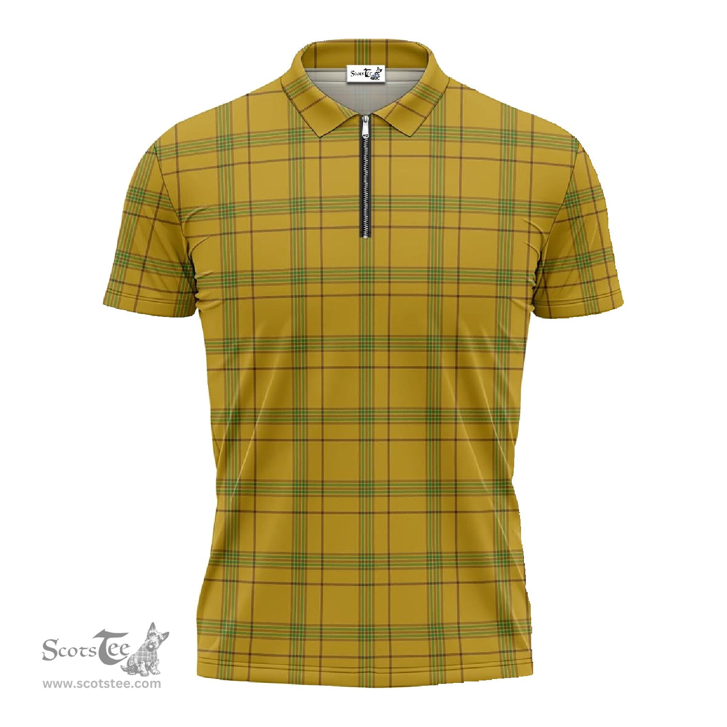 ScotsTee Shop Scottish Houston Clan Tartan Zipper Polo Shirt