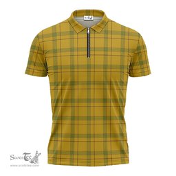ScotsTee Shop Scottish Houston Clan Tartan Zipper Polo Shirt