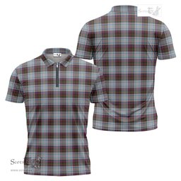 ScotsTee Shop Scottish MacDonald Dress Ancient Clan Tartan Zipper Polo Shirt
