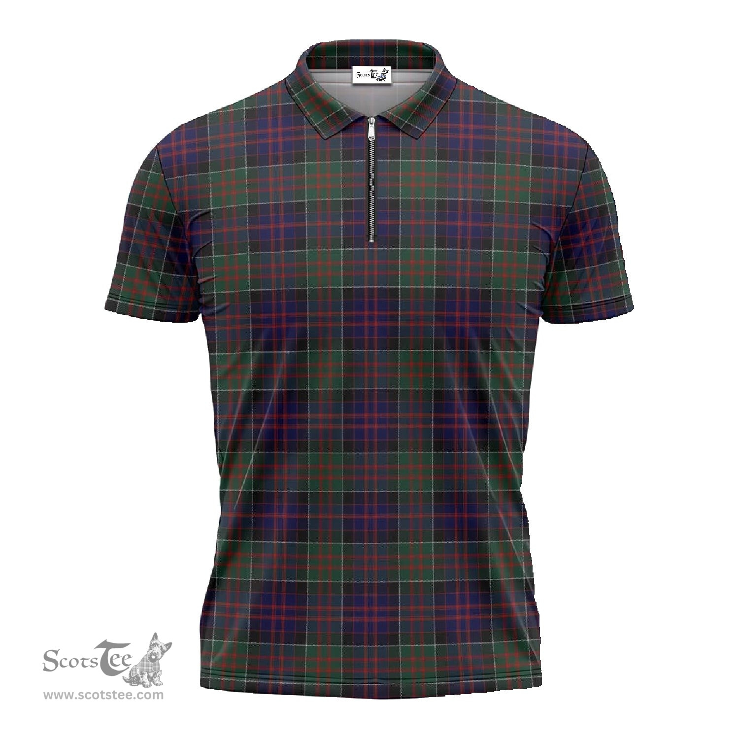 ScotsTee Shop Scottish MacDonald of Clan Ranald Clan Tartan Zipper Polo Shirt