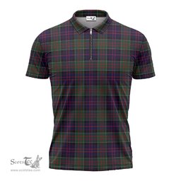 ScotsTee Shop Scottish MacDonald of Clan Ranald Clan Tartan Zipper Polo Shirt