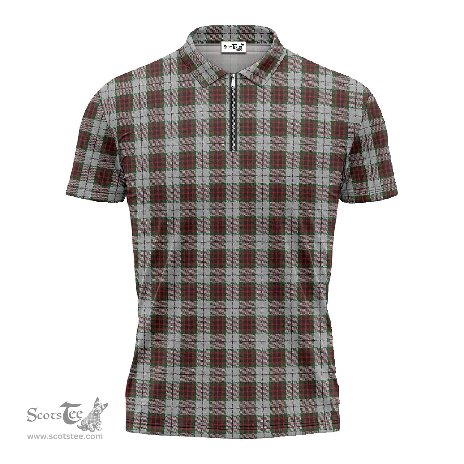 ScotsTee Shop Scottish Fraser Dress Clan Tartan Zipper Polo Shirt