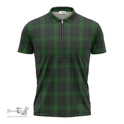 ScotsTee Shop Scottish MacAulay Hunting Clan Tartan Zipper Polo Shirt