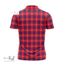 ScotsTee Shop Scottish Hamilton Modern Clan Tartan Zipper Polo Shirt