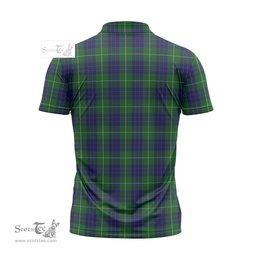 ScotsTee Shop Scottish Hamilton Green Hunting Clan Tartan Zipper Polo Shirt