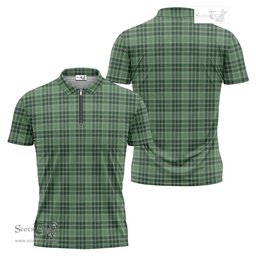ScotsTee Shop Scottish MacDonald Lord of the Isles Hunting Clan Tartan Zipper Polo Shirt