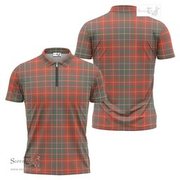 ScotsTee Shop Scottish MacDougall Ancient Clan Tartan Zipper Polo Shirt
