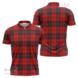 ScotsTee Shop Scottish Hogg Clan Tartan Zipper Polo Shirt