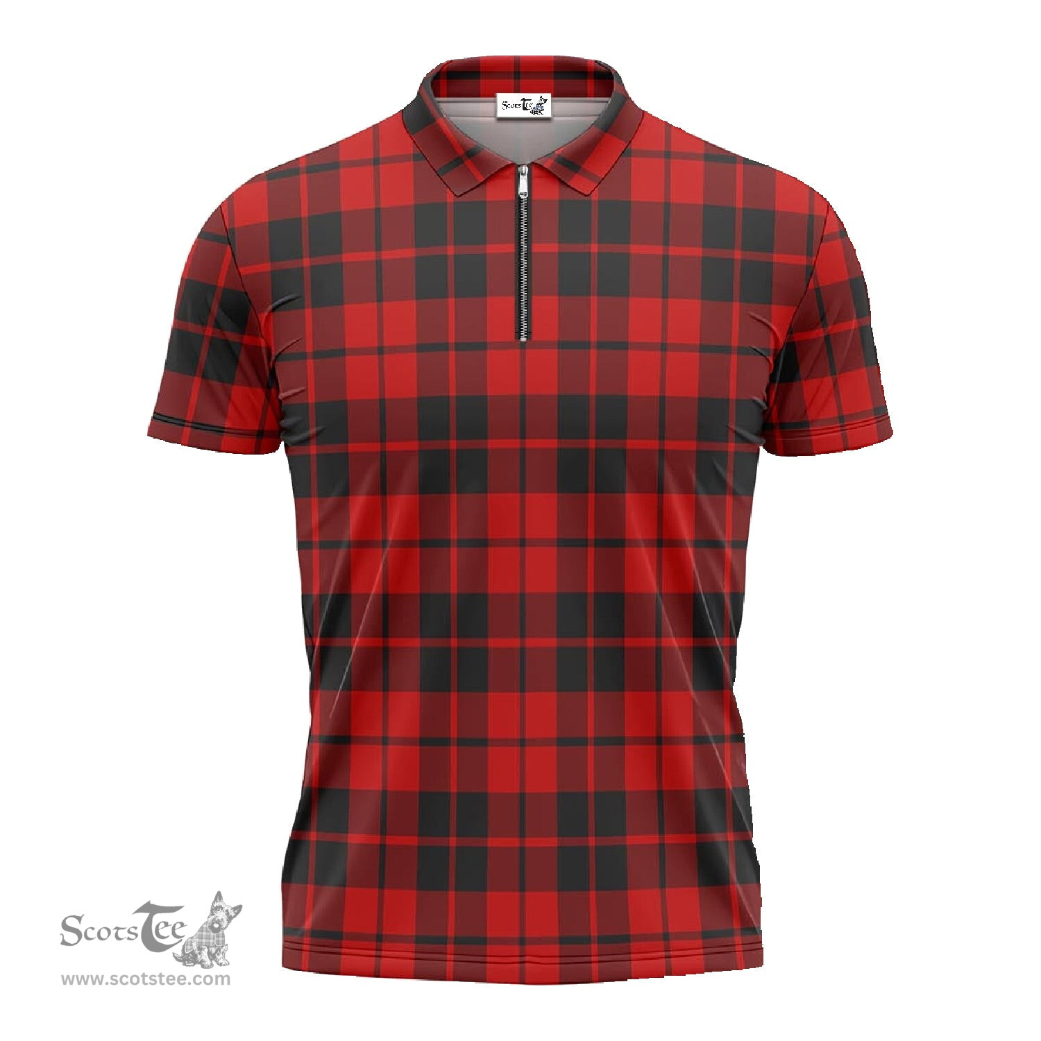 ScotsTee Shop Scottish Hogg Clan Tartan Zipper Polo Shirt