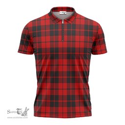 ScotsTee Shop Scottish Hogg Clan Tartan Zipper Polo Shirt
